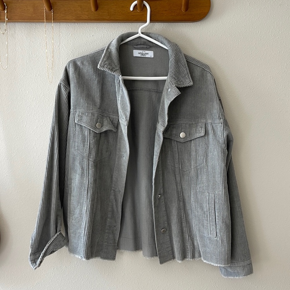 Carly Jean Los Angeles S Corduroy Green Jacket